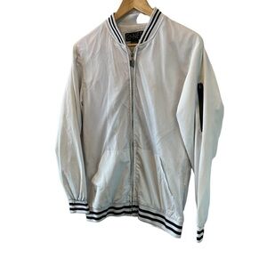 G NET White Mesh Front Zip Up Casual Long Sleeve Lightweight Jacket Cost S